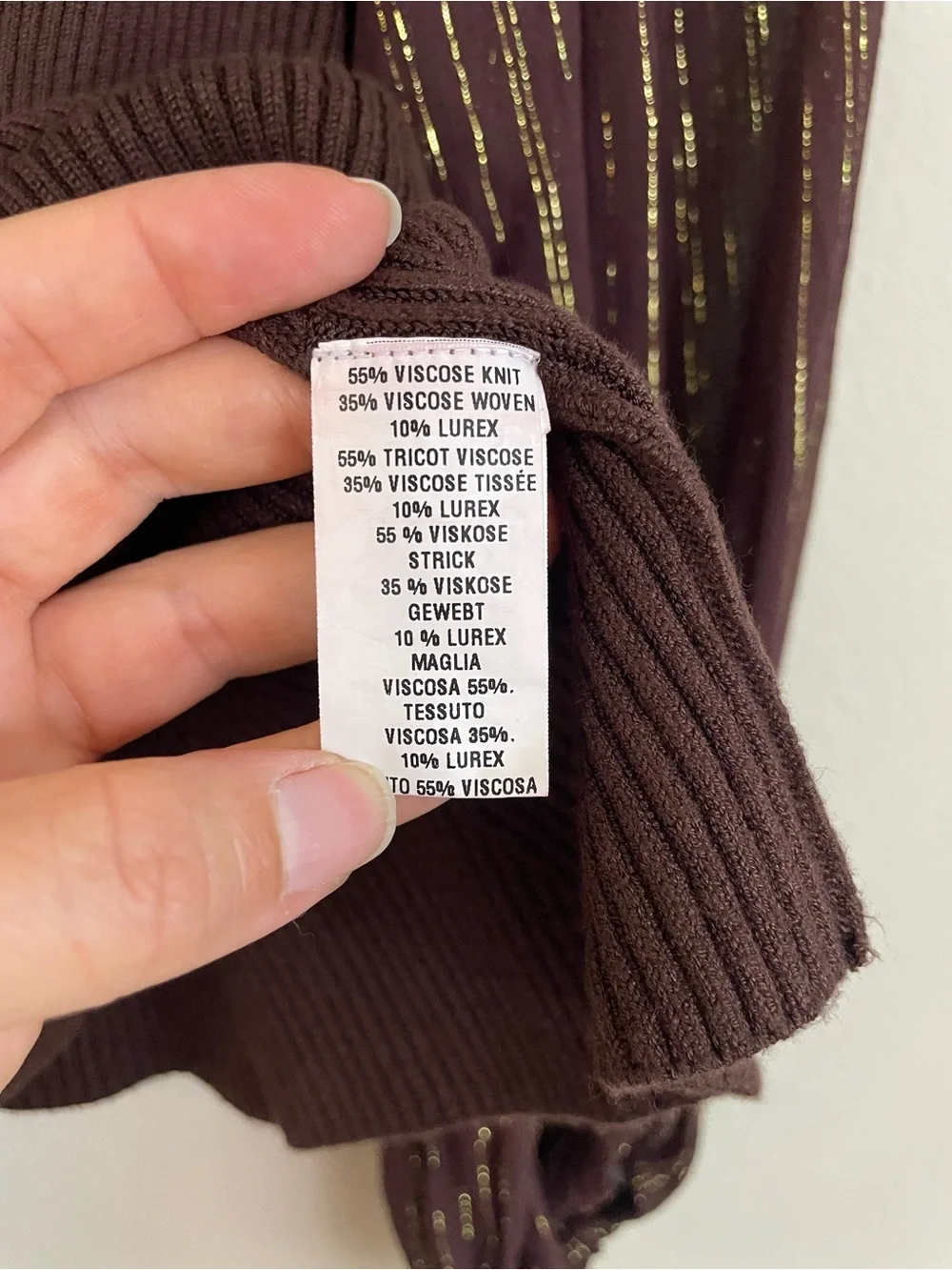Anthropologie Bl-nk Peplum Twofer Sweater Top Balloon Sleeves Brown Size Small